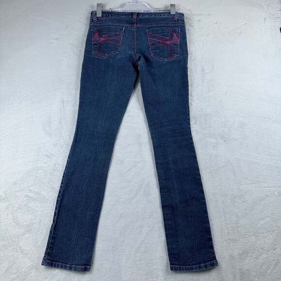 Grane Bootcut Jeans Womens Size 5 Junior Low Rise Embroidered Pockets Blue - Picture 2 of 12
